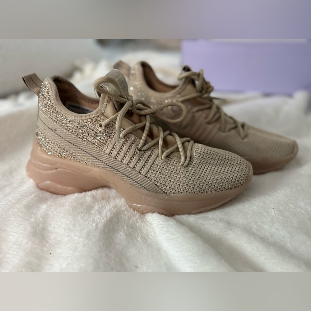 Madden Girl Beige Knit Sneakers